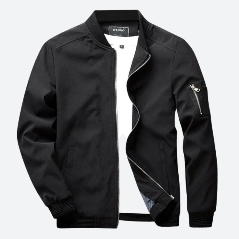 Alvaro - Veste bomber casual pour homme, élégante et hivernale avec fermeture éclair et poche sur la manche