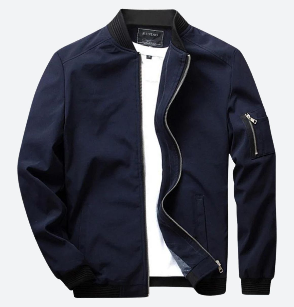 Alvaro - Veste bomber casual pour homme, élégante et hivernale avec fermeture éclair et poche sur la manche