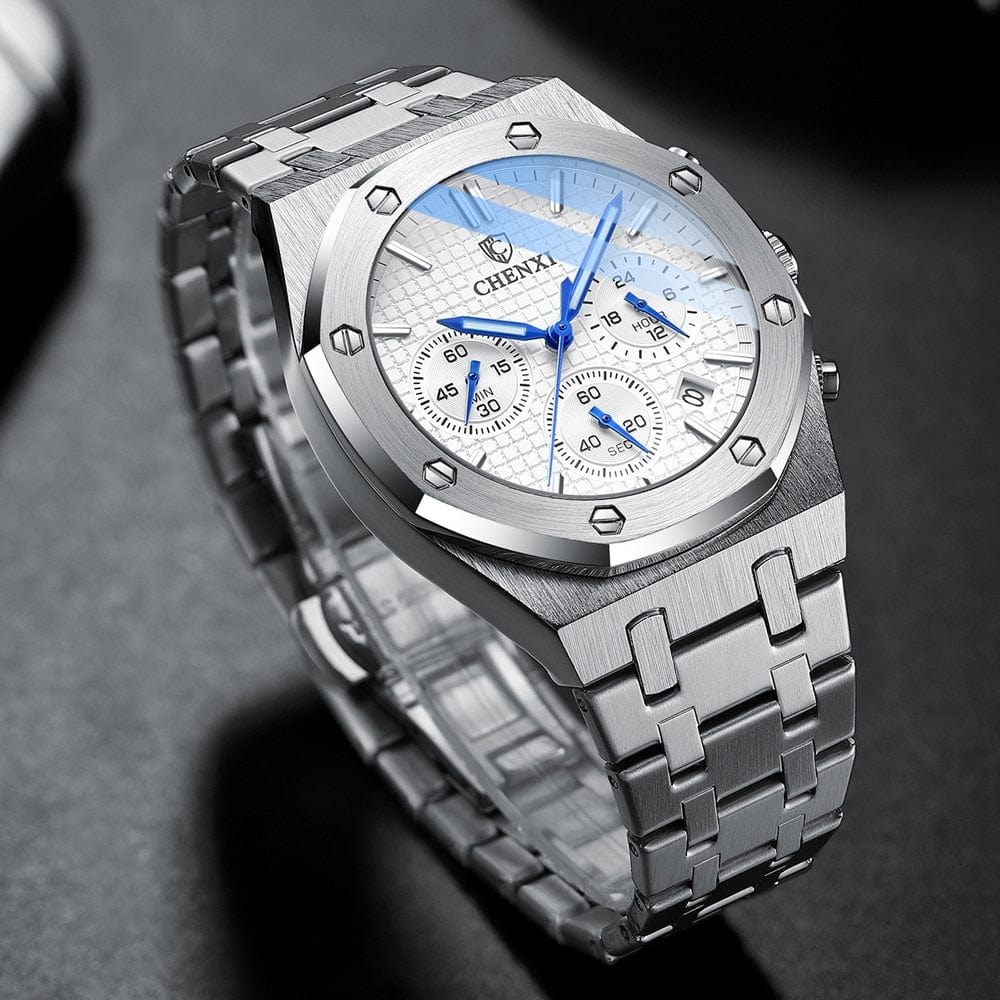 Montre Chronographe en Acier Inoxydable Old-Money 2025