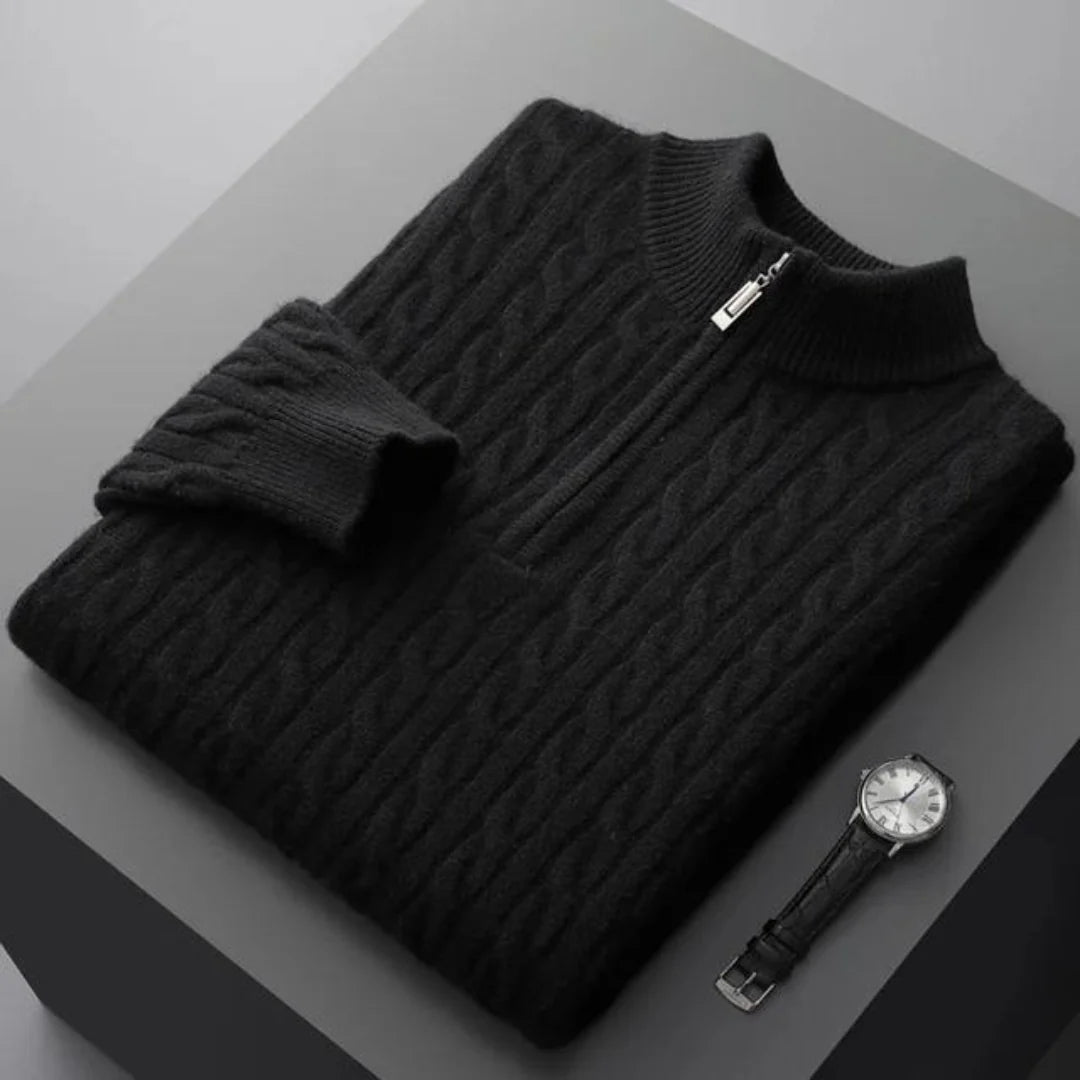 Maison Clément Paris | Demi-zip tissé en cachemire Deneb