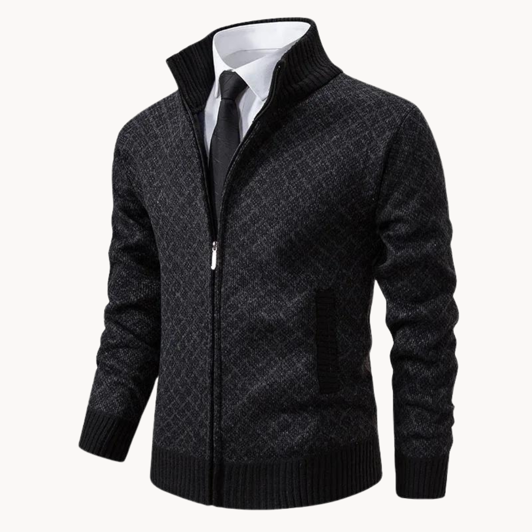Pull col roulé en jacquard élégant