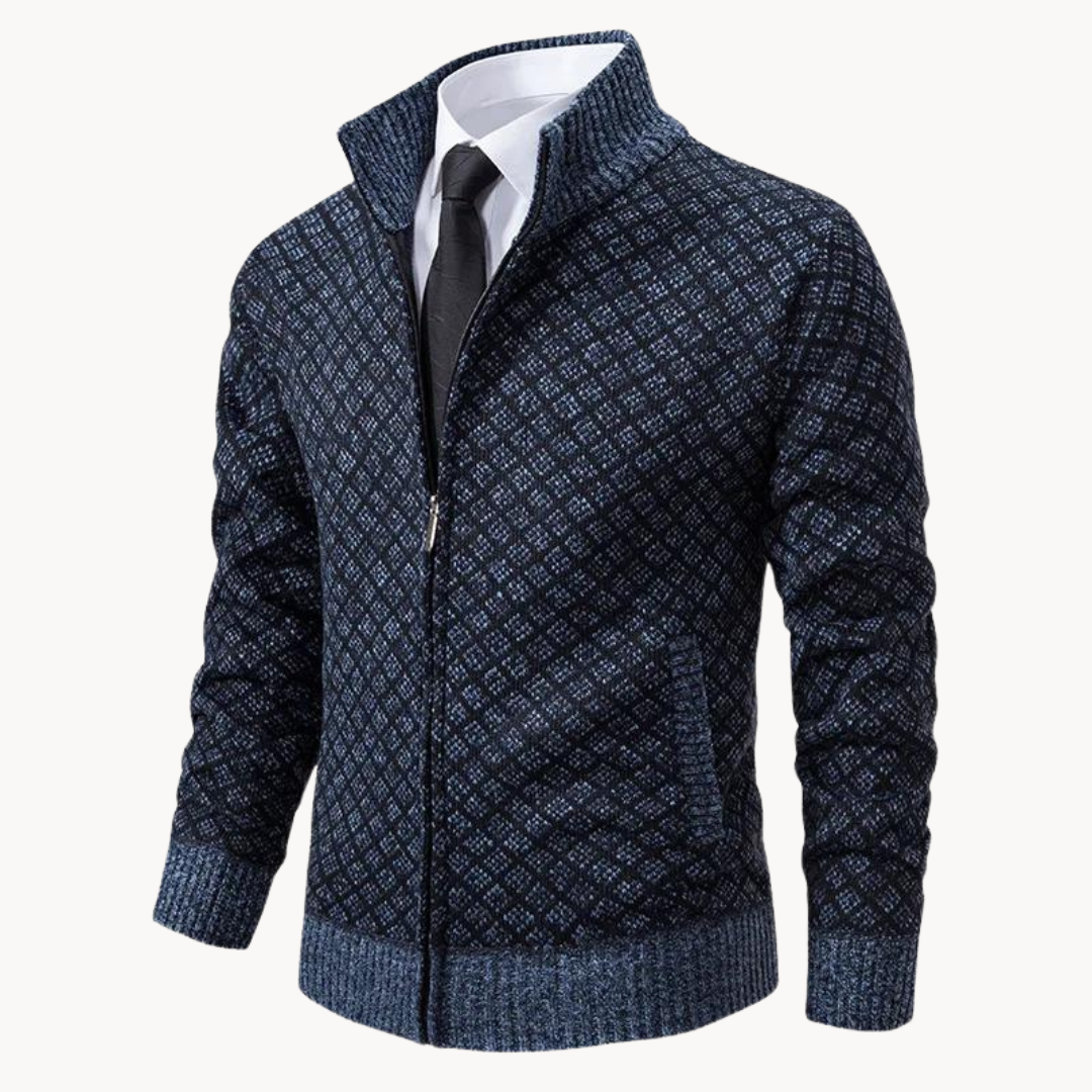 Pull col roulé en jacquard élégant