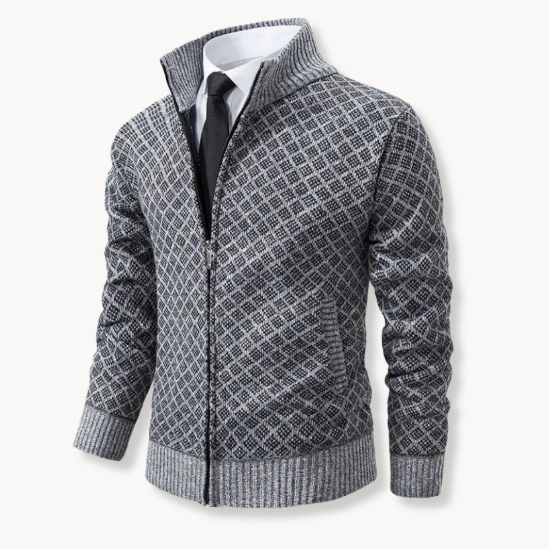 Pull col roulé en jacquard élégant