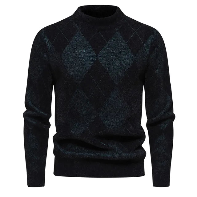 Elliot – Pull en laine tricoté à motif argyle pour hommes 2025