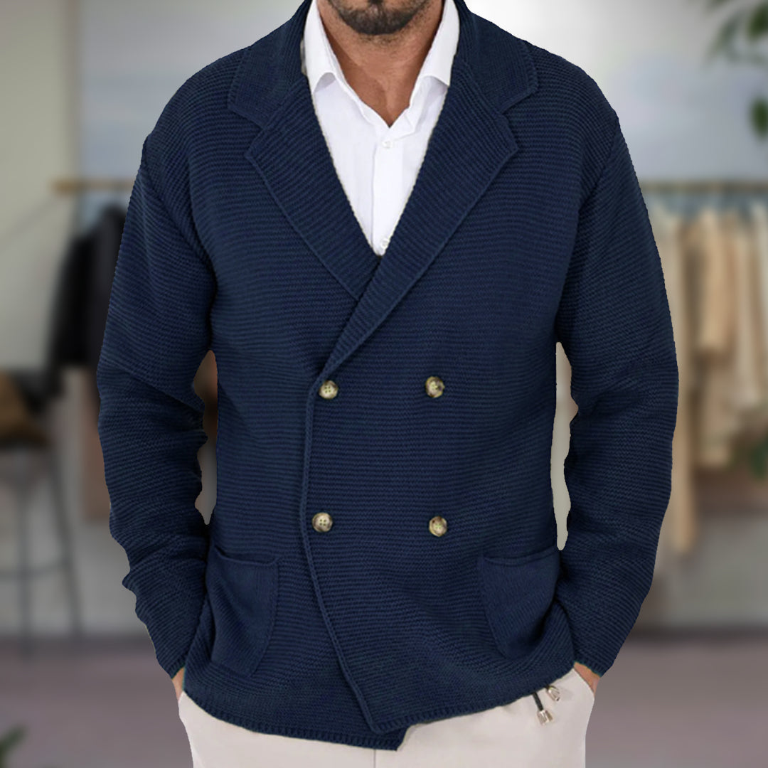 Evan - Gilet à double boutonnage en tricot texturé pour homme