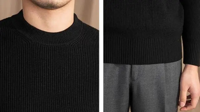 Gerald – Pull noir Old Money à col rond