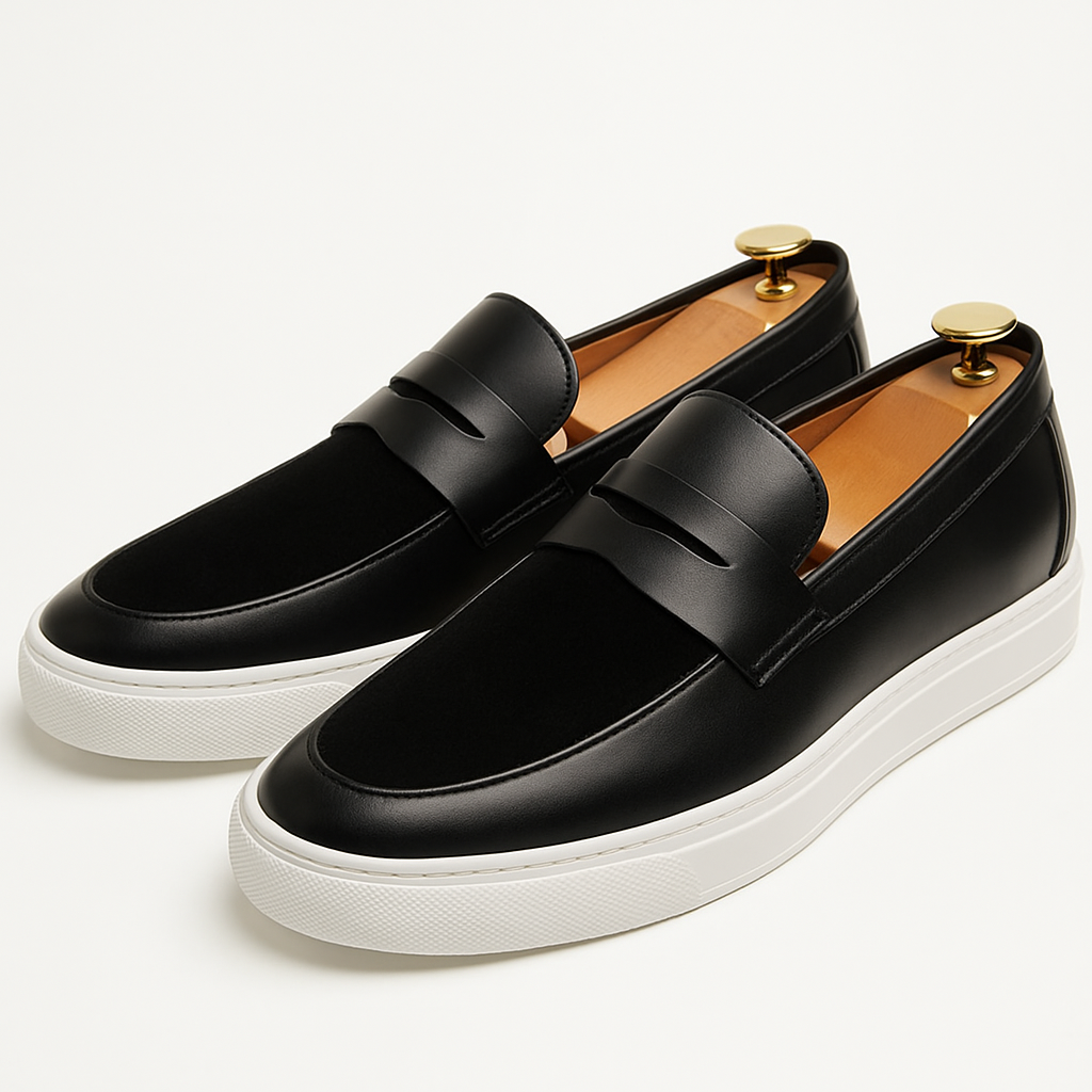 Napoli – Mocassins Homme en Daim Noir – Loafers Modernes