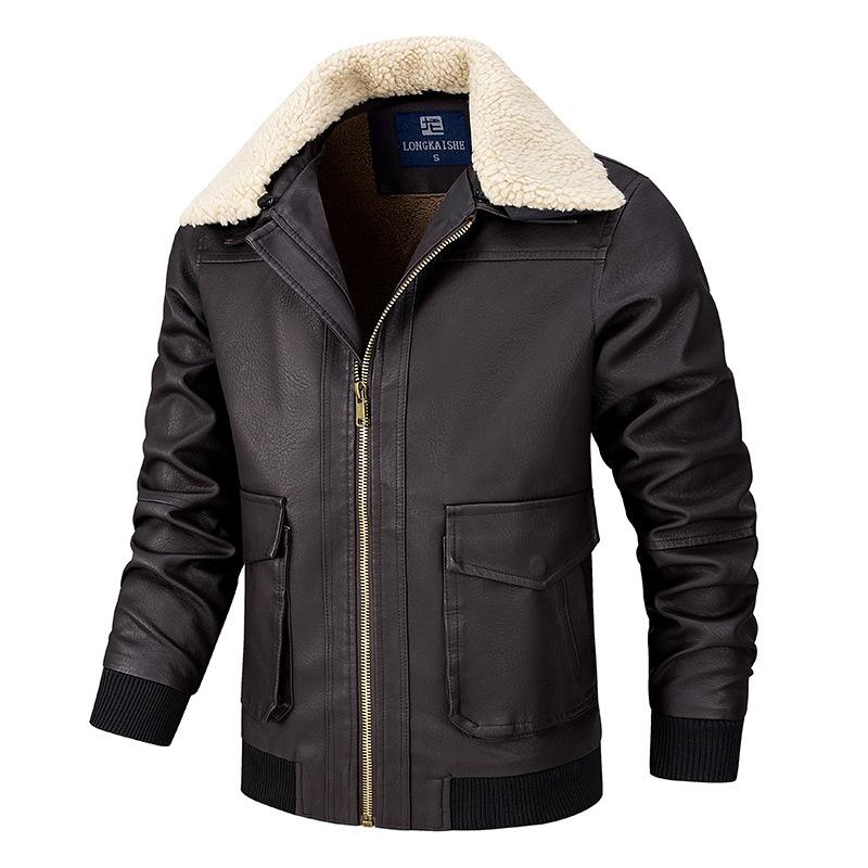 Maison Clément Paris | Veste en cuir rétro de luxe avec col en fourrure