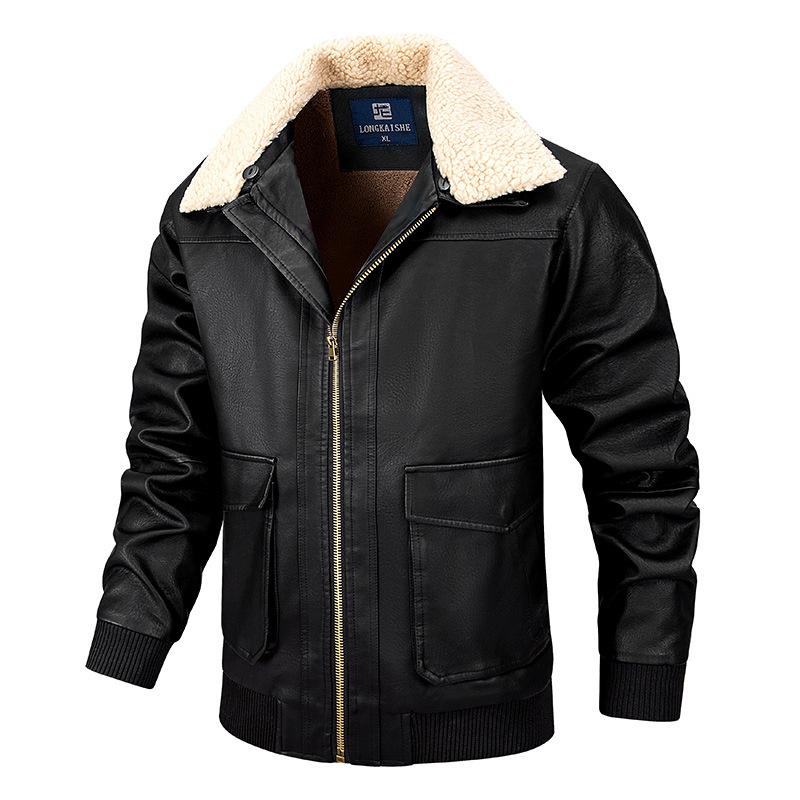Maison Clément Paris | Veste en cuir rétro de luxe avec col en fourrure