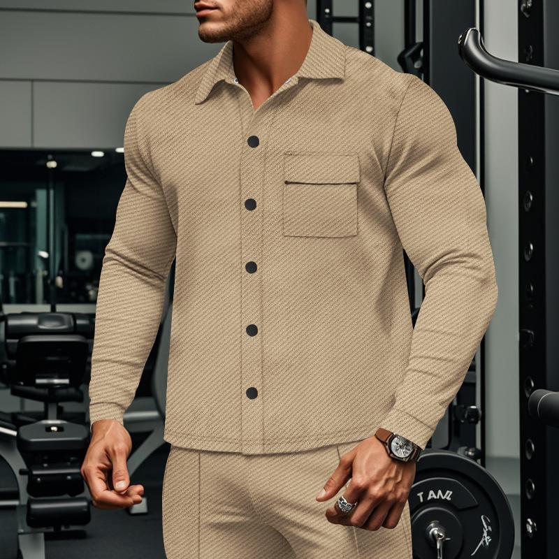 Chemise-veston en twill décontractée pour homme – Veste overshirt intemporelle avec boutons pour l'hiver