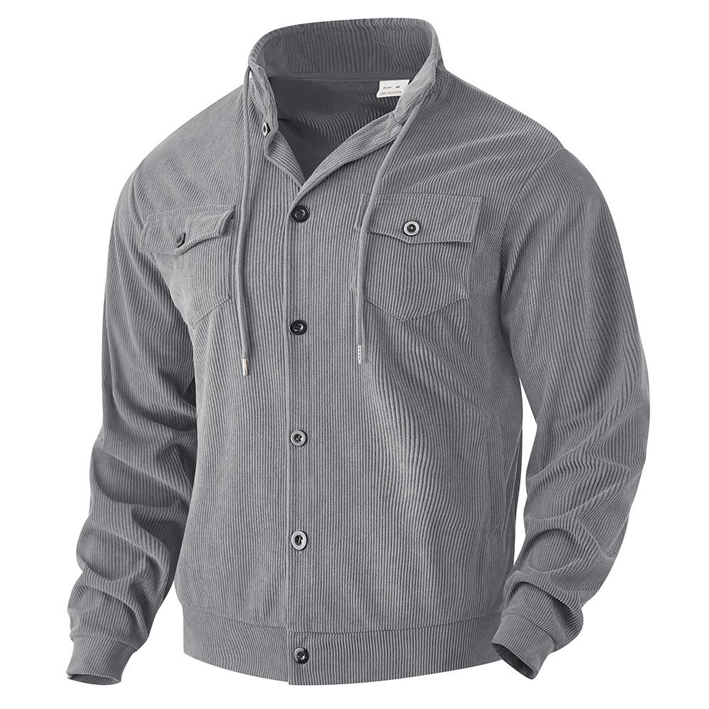 Veste d'hiver cargo en corduroy stylée – Veste intemporelle pour homme à poches multiples