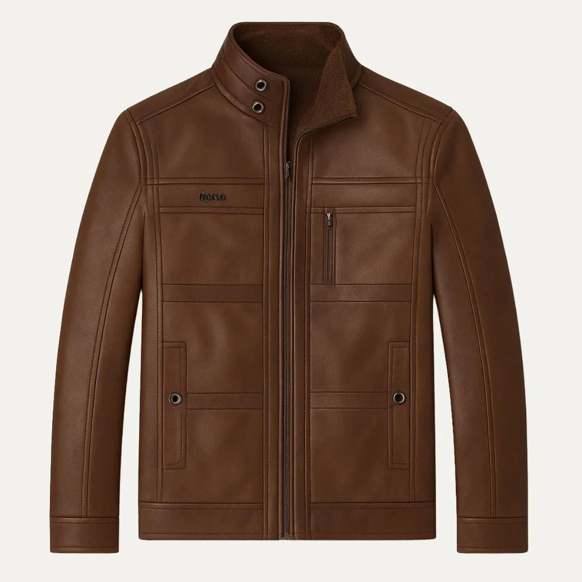 Gerardo - Blouson en Cuir Classique pour Homme Marron