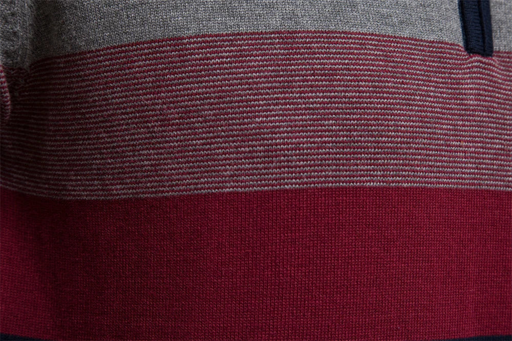 Pull pour hommes à demi-zip en mélange de coton