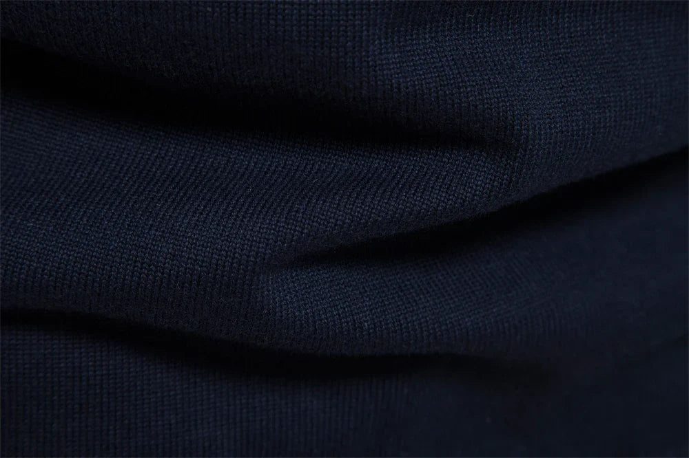 Pull pour hommes à demi-zip en mélange de coton