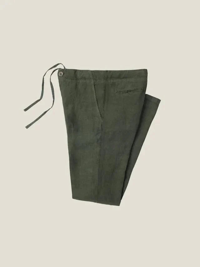 Hugh - Pantalon en lin coupe décontractée