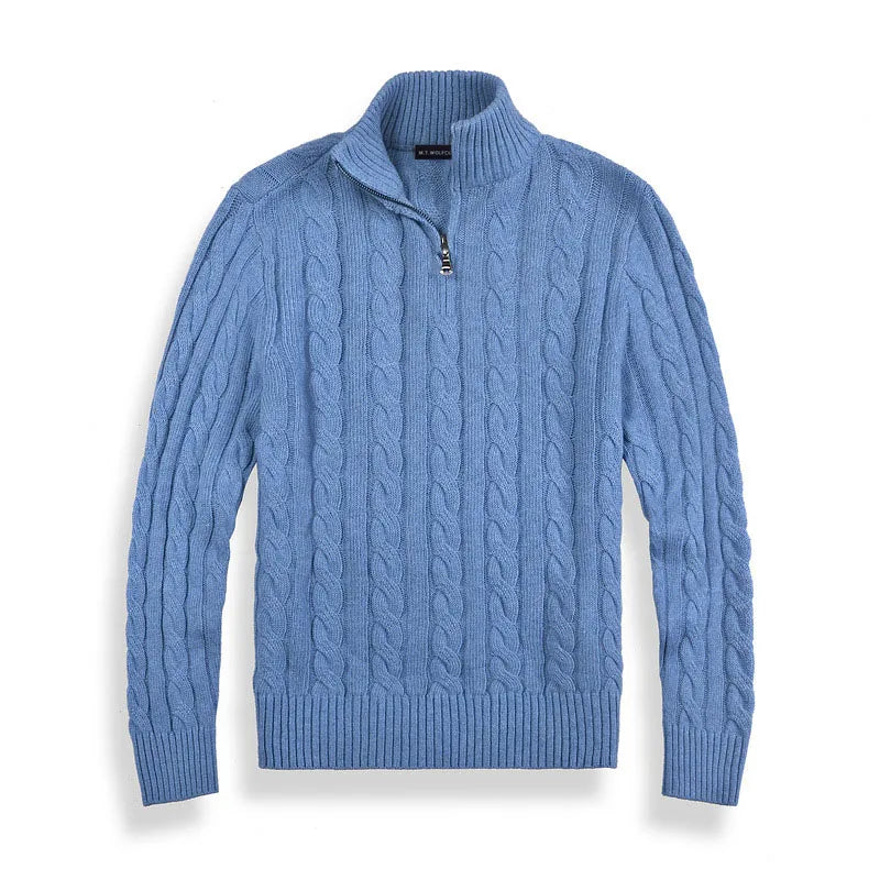 Katoenen Half-Zip Trui voor Dames met Hoge Kraag en Ribbelrand – Luxe Comfort en Stijl 4