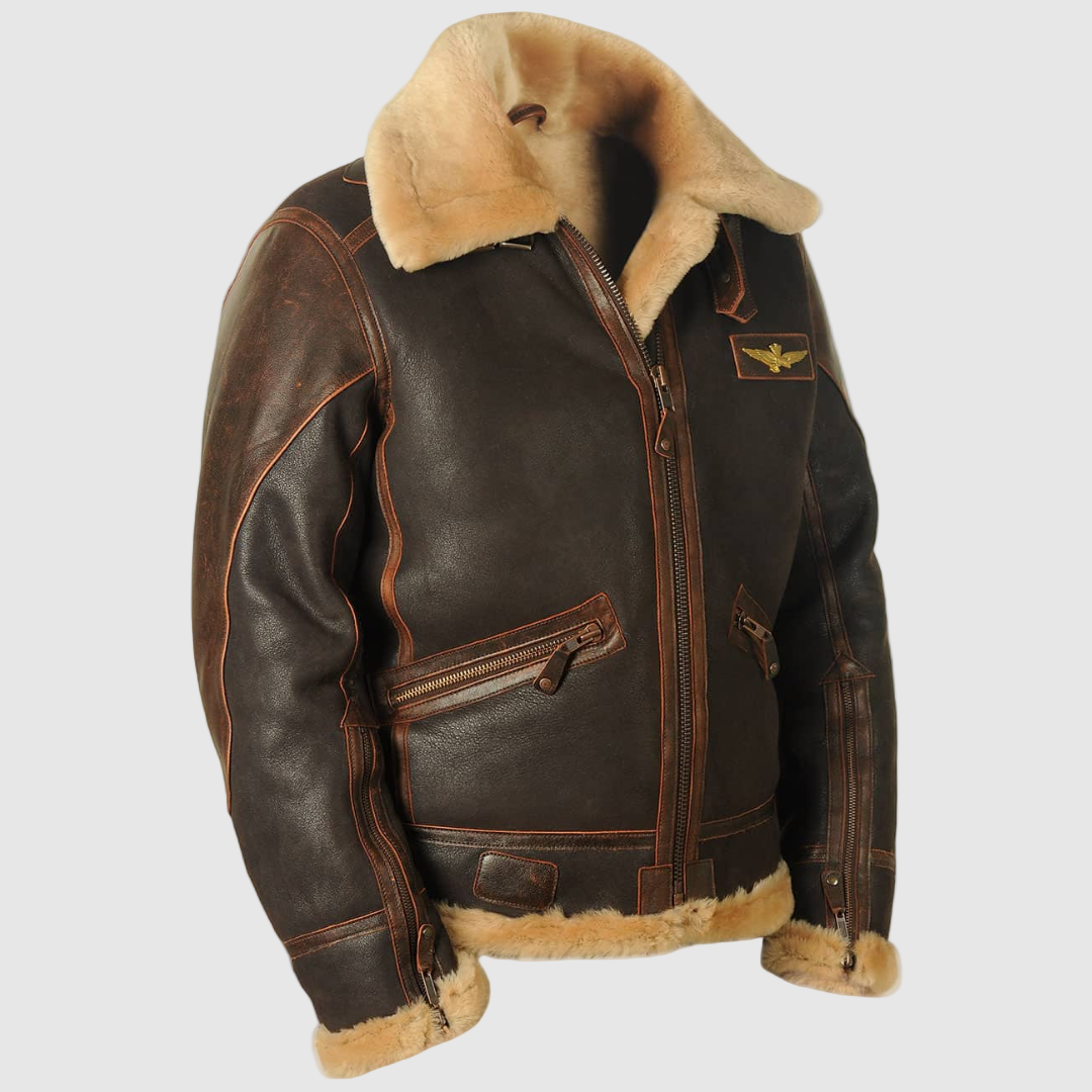 Maverick™ | veste aviateur classique en cuir véritable