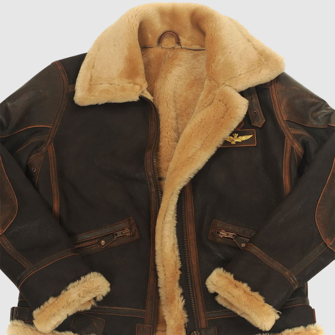 Maverick™ | veste aviateur classique en cuir véritable