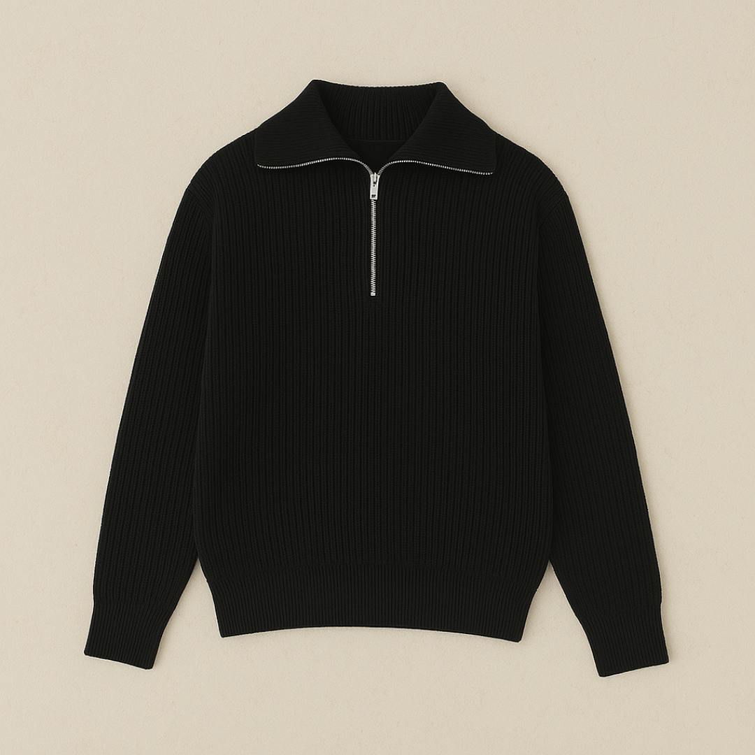 Pull Homme Nautique à Demi-Zip Côtelé | Maison Clément Paris