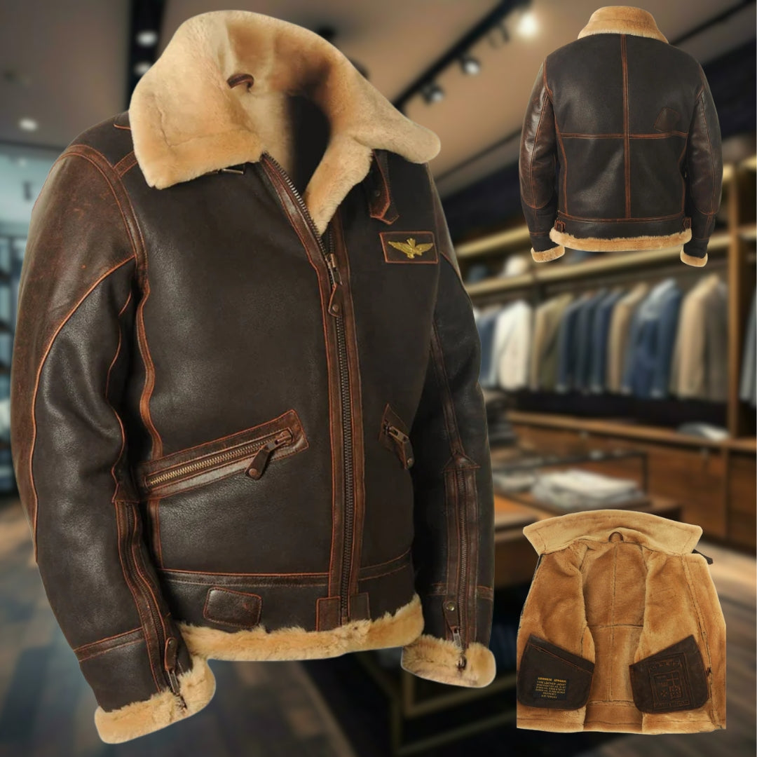 Maverick™ | veste aviateur classique en cuir véritable