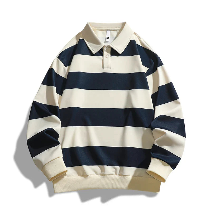 Domenic - Polo en laine Old Money à rayures