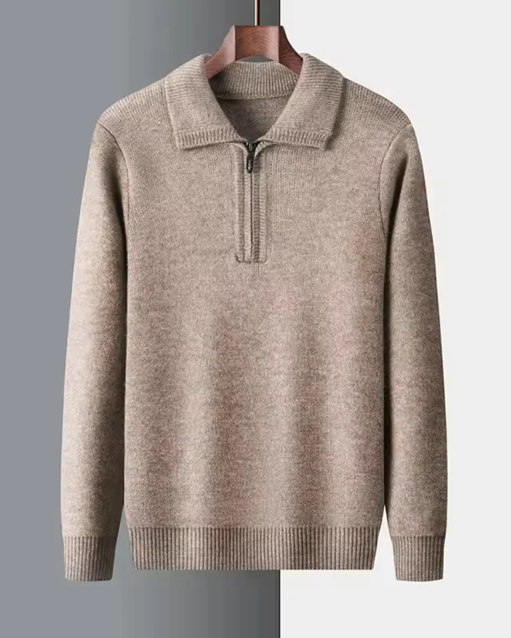 Pull en cachemire Gstaad avec fermeture éclair quart de tour