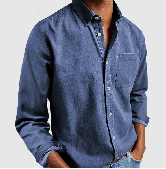 Chemise en Jean Décontractée pour Homme | Mélange de Coton Doux