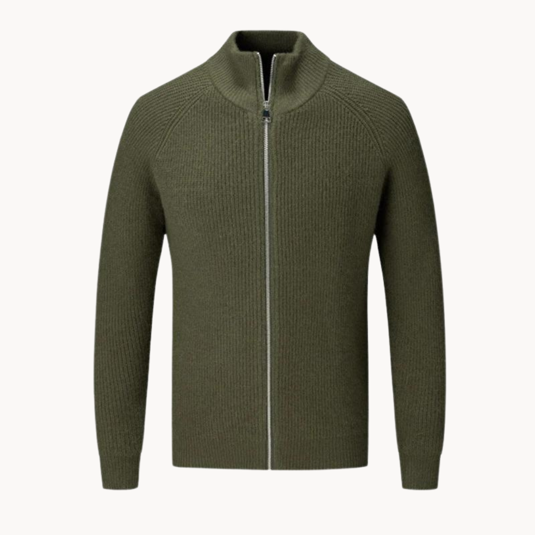 Gilet Old Money en Cachemire pour Homme – Gilet Chaud avec Fermeture Éclair Complète