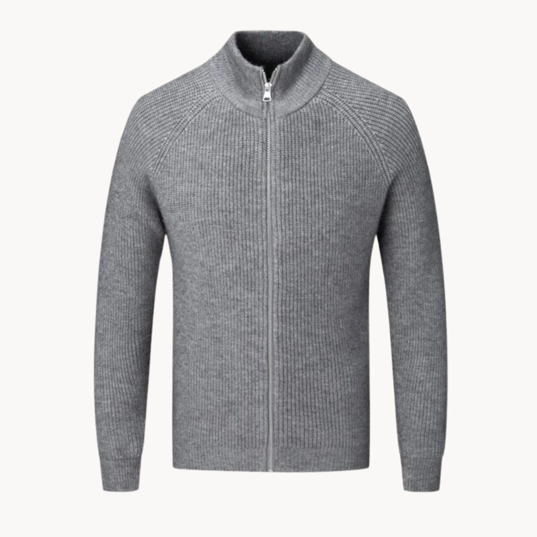 Gilet Old Money en Cachemire pour Homme – Gilet Chaud avec Fermeture Éclair Complète