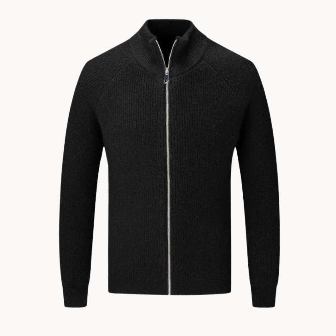 Gilet Old Money en Cachemire pour Homme – Gilet Chaud avec Fermeture Éclair Complète