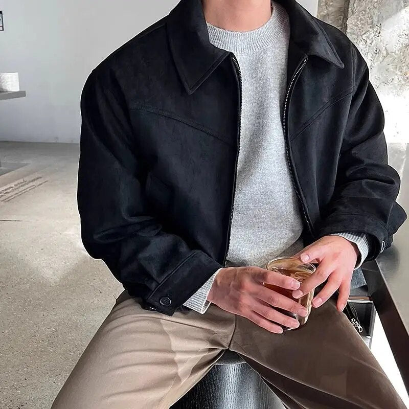 Anastasio - Veste en Cuir Vintage pour Hommes en Noir et Marron