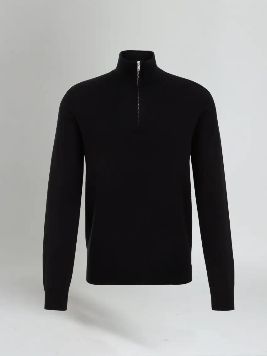 Pull en Coton Noir Old Money