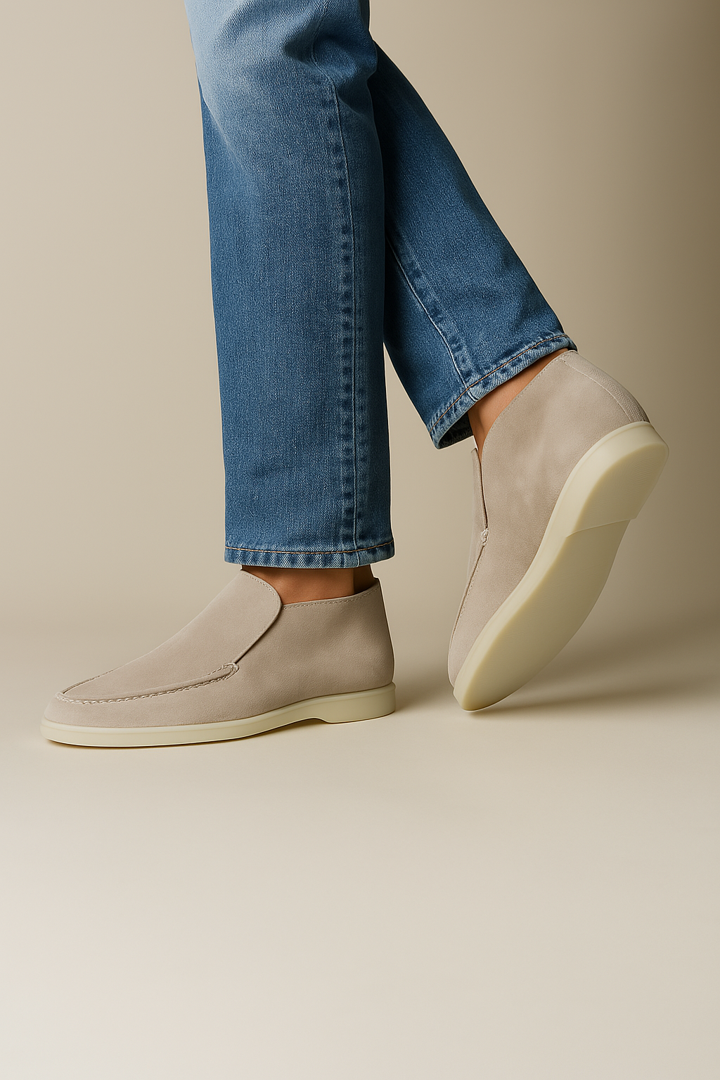 Old Money – Mocassins montants en daim haut de gamme