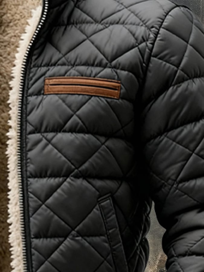 MAISON CLÉMENT PARIS™ | VESTE MATELASSÉE HOMME DOUBLÉE CHAUDE NOIR