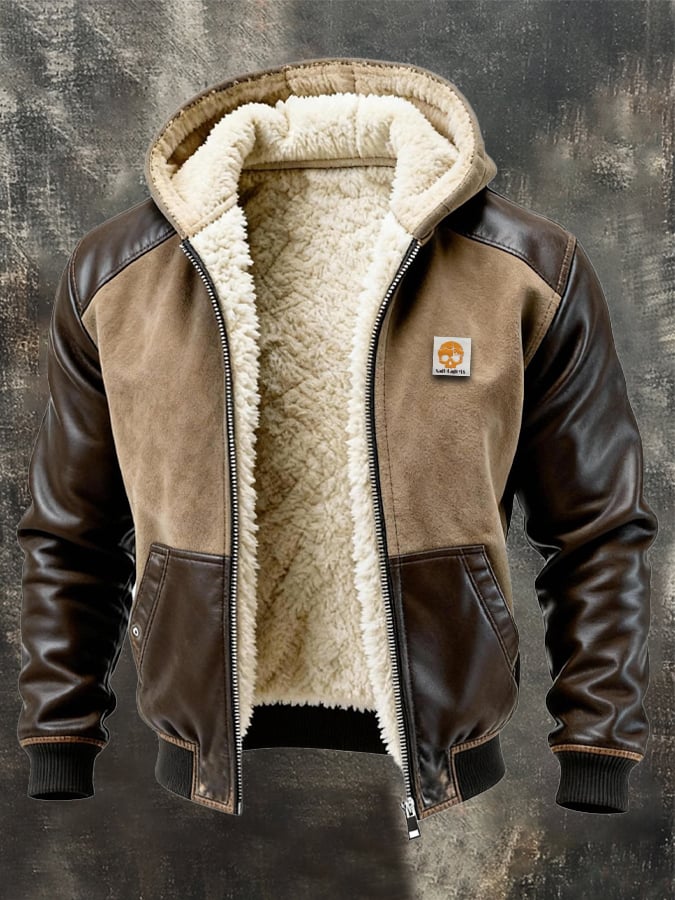 MAISON CLÉMENT PARIS™ | VESTE HIVER EN CUIR & SUEDE À DOUBLURE SHERPA
