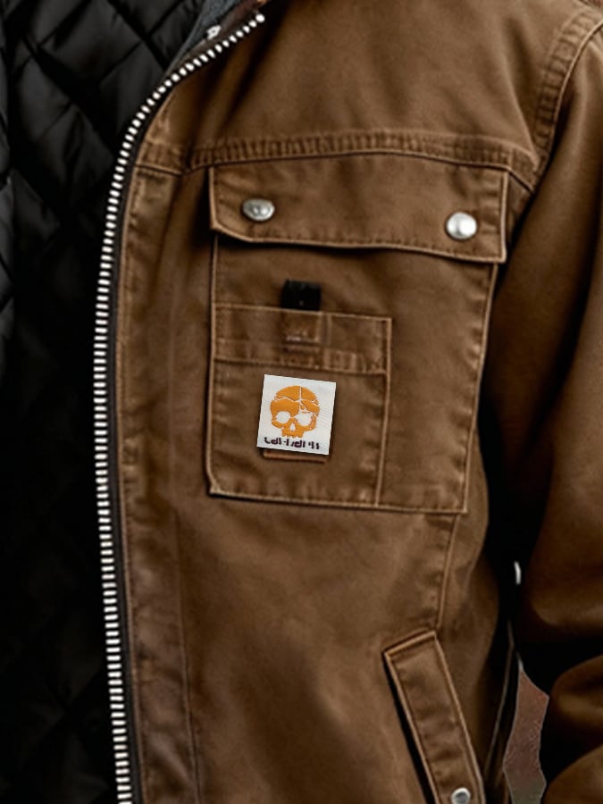 MAISON CLÉMENT PARIS™ | VESTE HOODED EN COTON CIRÉ À DOUBLURE SHERPA