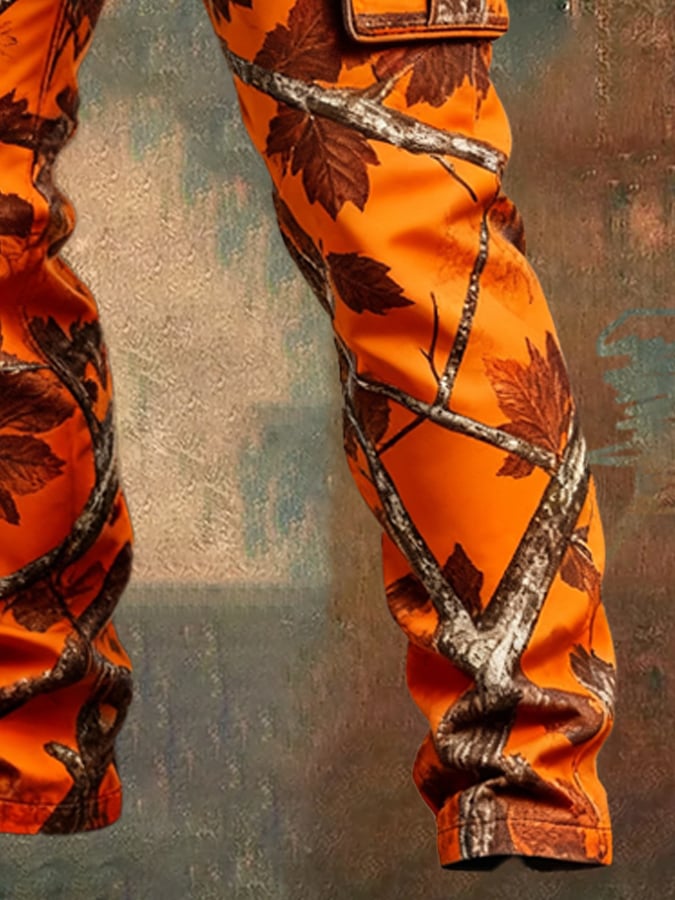 MAISON CLÉMENT PARIS™ | PANTALON CARGO CAMOUFLAGE ORANGE HOMME